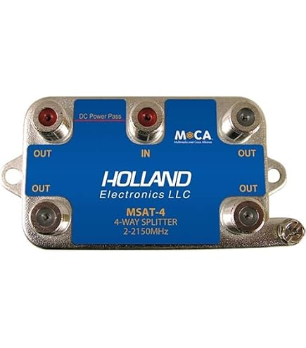 スプリッタ、4方向、Moca Enabling 2???2150?MHz、直接テレビ承認 Amazon.com: Holland Splitter, 2-Way, MoCa enabling, 2-2150Mhz